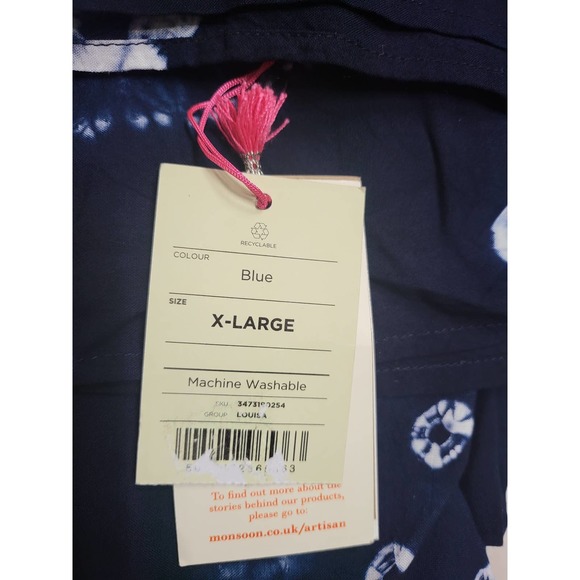 OOS Monsoon Artisan Studio Dark Blue Tie Dye Print Cami Dress - XL - Picture 2 of 3